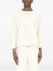 Maison Margiela Handwritten Cotton Sweatshirt | White | FARFETCH at Farfetch